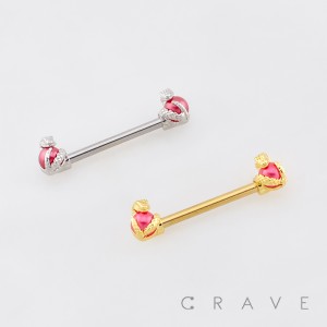 HALLOWEEN ORNATE SNAKE CLAWS 316L SURGICAL STEEL NIPPLE RING